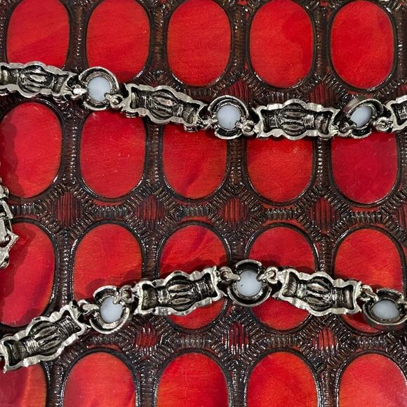 NEW Sundance Vintage Mexican Sterling Silver Glass Chunky Link Clasp Necklace 18 - Picture 14 of 14